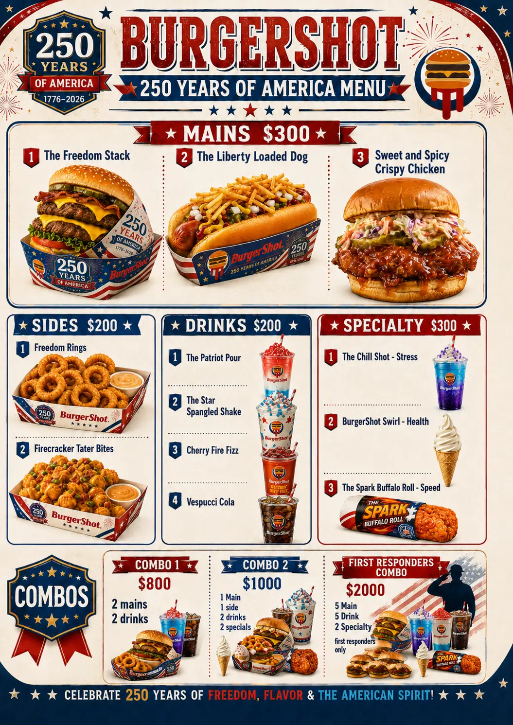 BurgerShot menu poster